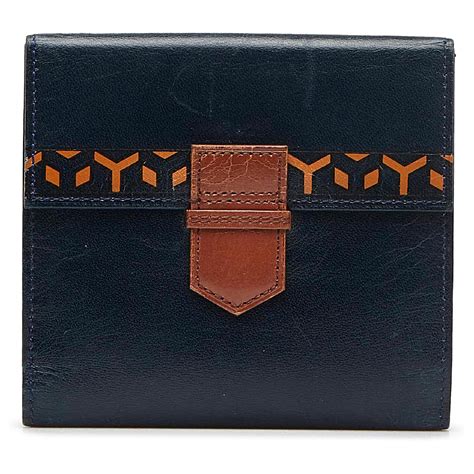 ysl petite wallet in navy blue leather|WALLETS .